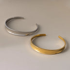 Dome Cuff Bracelet Silver 18K Gold Plated
