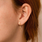 Opal Chain Drop Earrings Silver 18K Gold Plated