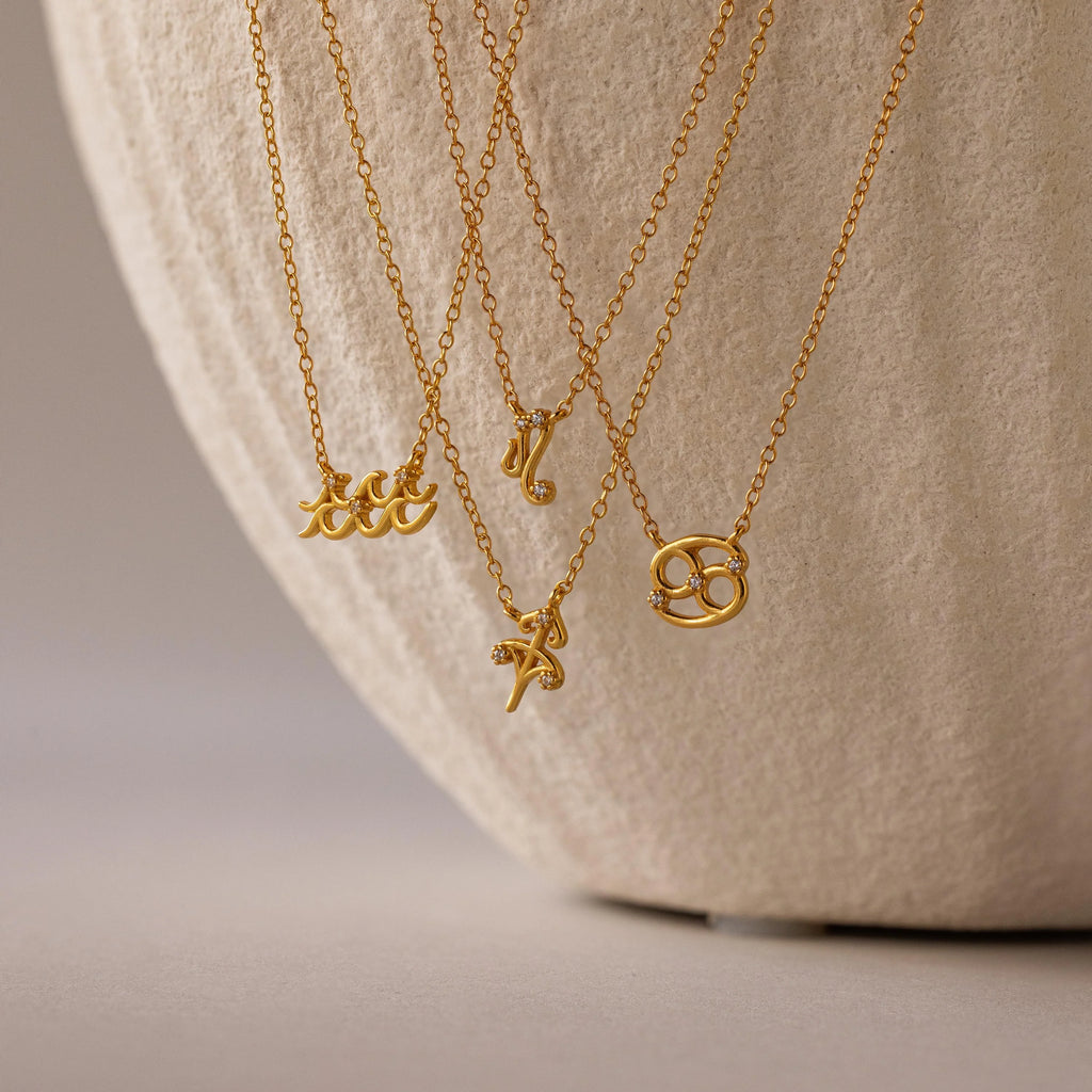 Dainty Zodiac Necklace Silver 18K Gold Plated