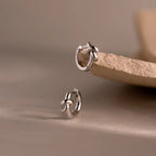 Love Knot Huggies Silver 18K Gold Plated