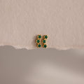Emerald Cluster Flat Back Studs Silver 18K Gold Plated