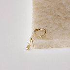 Diamond Jady Wire Hoops Silver 18K Gold Plated