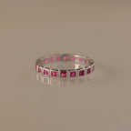 Eternity Bezel Ruby Ring Silver 18K Gold Plated