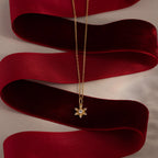 Diamond Snowflake Necklace  Silver 18K Gold Plated