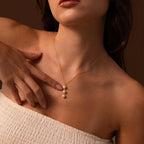 Pearl Cascade Necklace Silver 18K Gold Plated