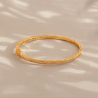 Diamond Tennis Bangle Silver 18K Gold Plated