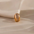 Diamond Pave Dome Spacer Charm Silver 18K Gold Plated