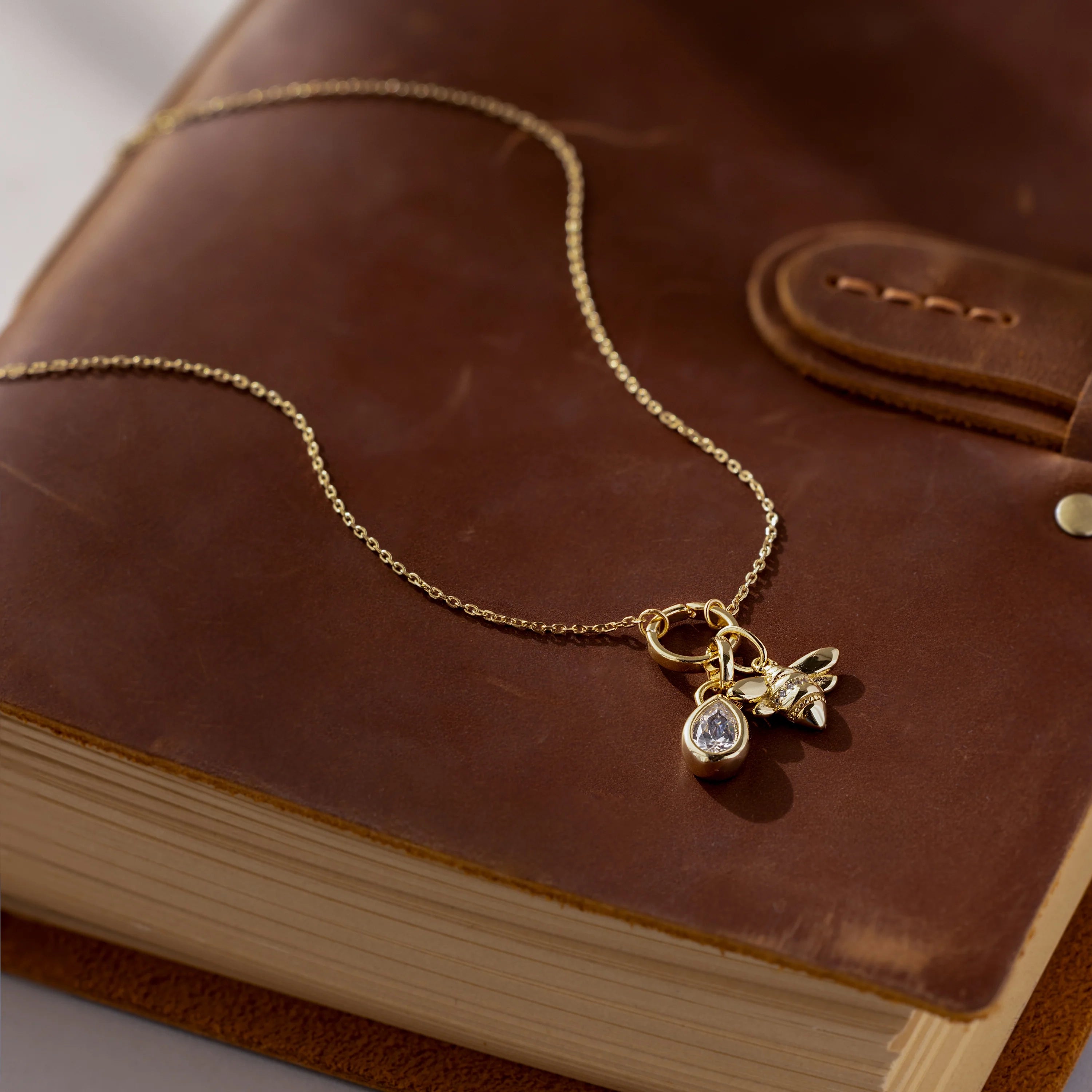 Large Rolo Clasp Necklace  Silver 18K Gold Plated