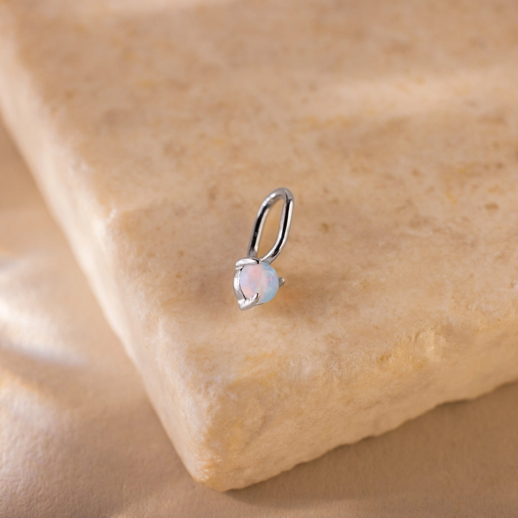 Dainty Opal Charm Silver 18K Gold Plated