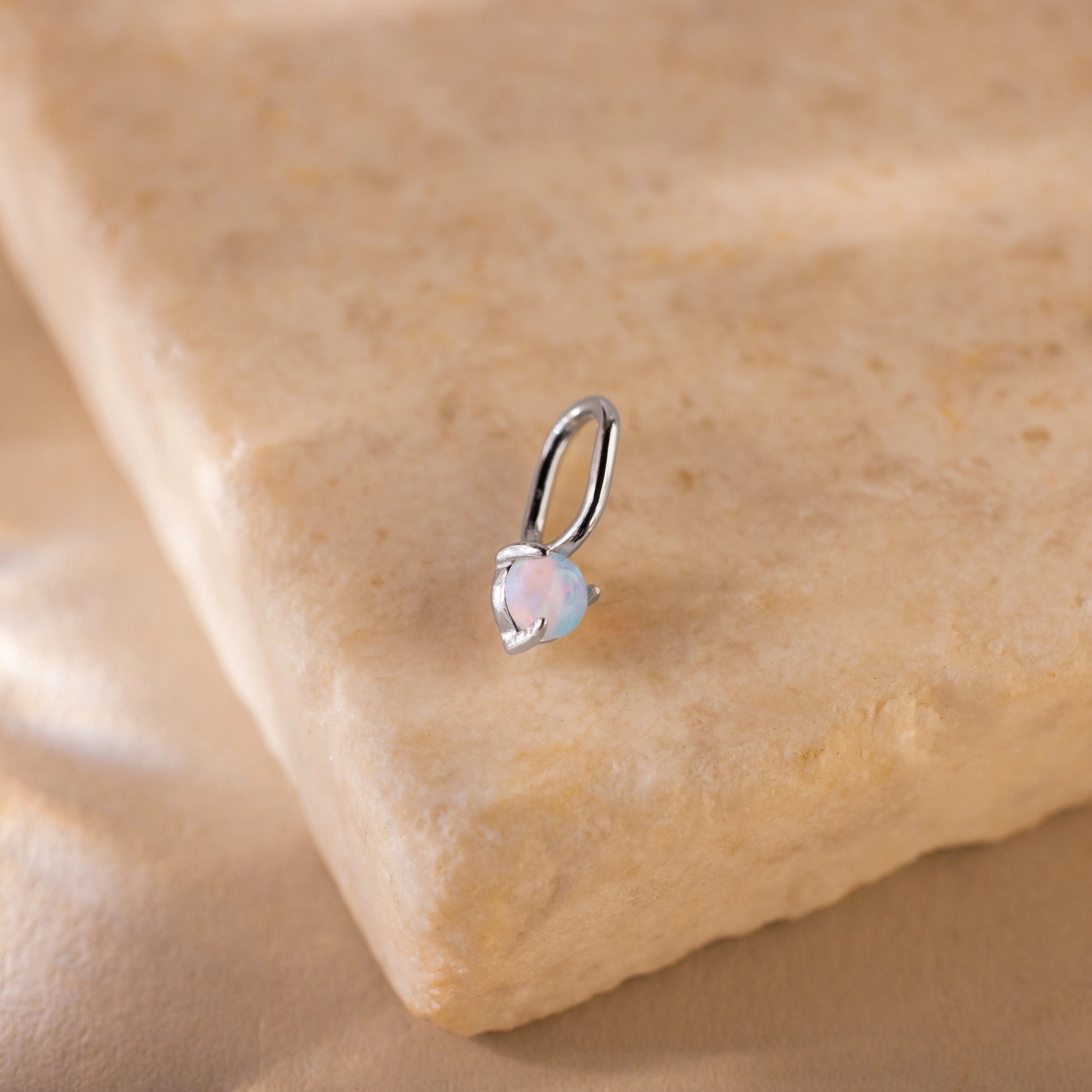 Dainty Opal Charm Silver 18K Gold Plated