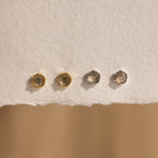 Labradorite Hexagon Studs Silver 18K Gold Plated