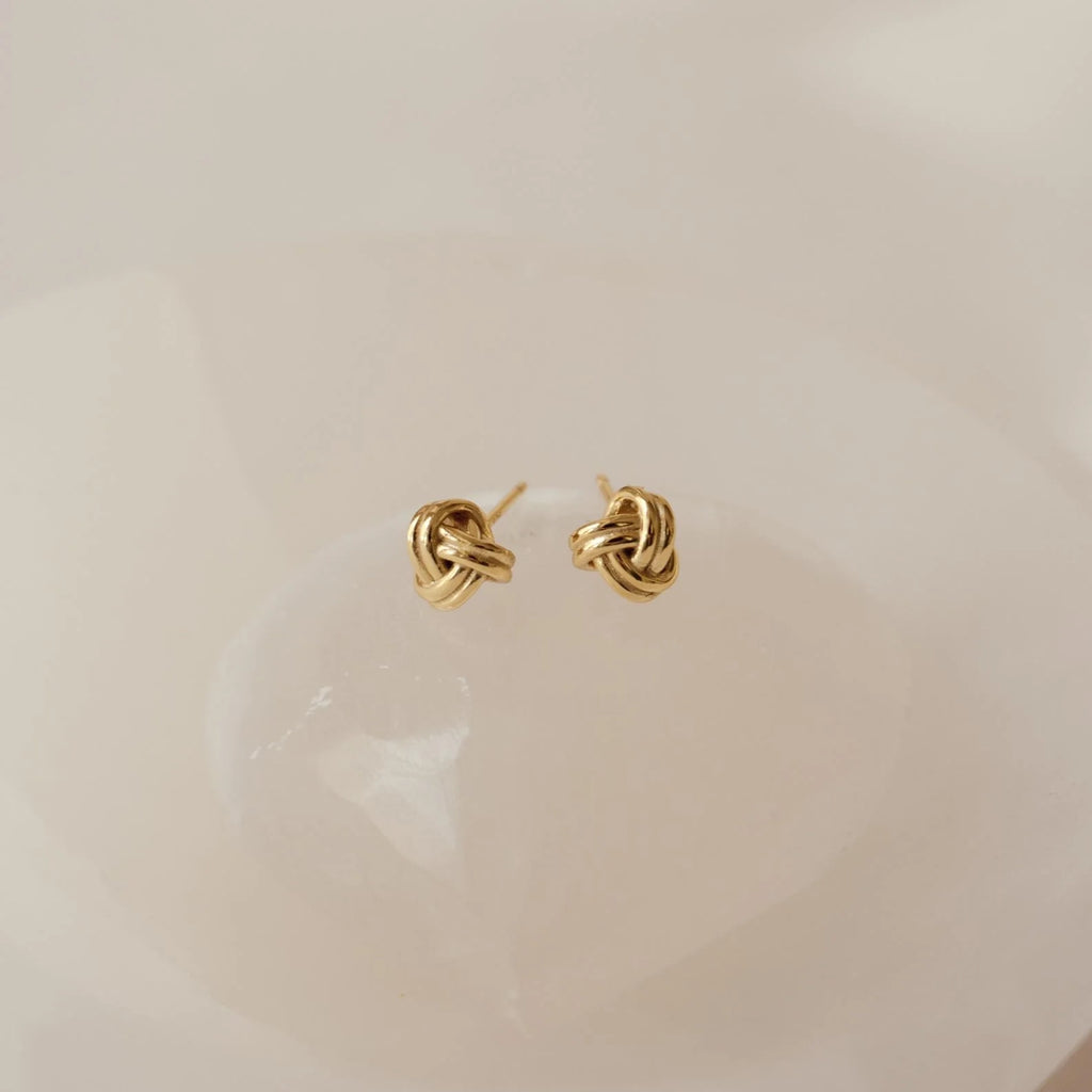 Love Knot Studs Silver 18K Gold Plated