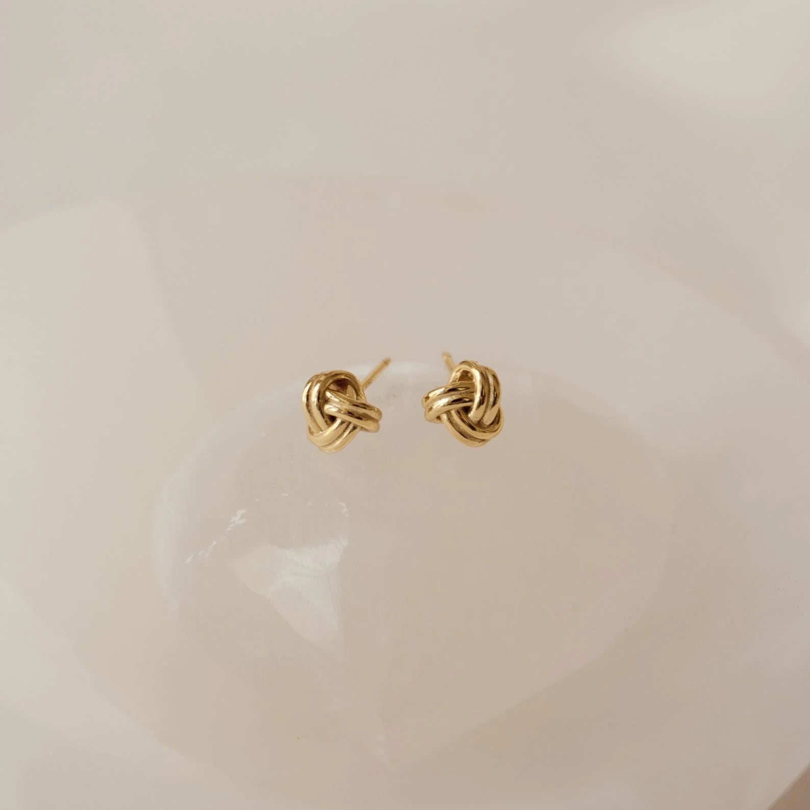 Love Knot Studs Silver 18K Gold Plated