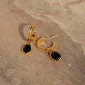 Black Onyx Hoops Bundle Silver 18K Gold Plated