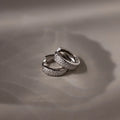 Pave Diamond Huggies in Silver Silver 18K Gold Plated