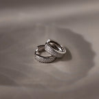 Pave Diamond Huggies in Silver Silver 18K Gold Plated
