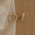 Sprinkle Diamond Huggies Silver 18K Gold Plated