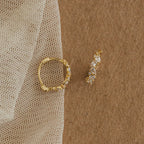 Sprinkle Diamond Huggies Silver 18K Gold Plated