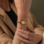 Petite Oval Link Timepiece Silver 18K Gold Plated