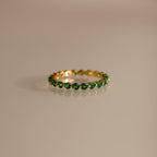 Lace Eternity Emerald Ring Silver 18K Gold Plated