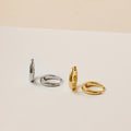 Paris Oval Hoops Silver 18K Gold Plated