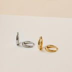 Paris Oval Hoops Silver 18K Gold Plated