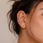 Opal Inlay Earrings Set Silver 18K Gold Plated