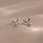 Star Drop Flatback Studs Silver 18K Gold Plated
