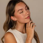Aquamarine Flatback Studs Silver 18K Gold Plated