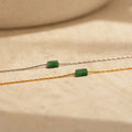 Dainty Jade Bar Necklace Silver 18K Gold Plated