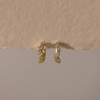Diamond Cluster Hoops Silver 18K Gold Plated