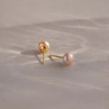 Pink Pearl Studs Silver 18K Gold Plated