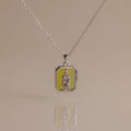 Peridot Flower Charm Necklace Silver 18K Gold Plated