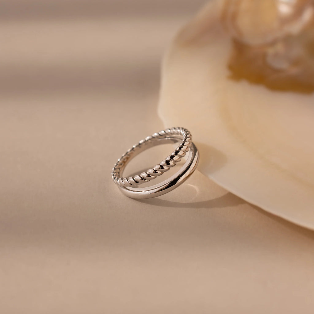 Chelsea Duo Ring Silver 18K Gold Plated