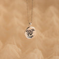 Pet Portrait Coin Necklace Silver 18K Gold Plated