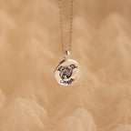 Pet Portrait Coin Necklace Silver 18K Gold Plated