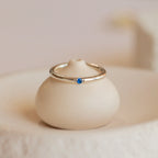 Mini Birthstone Ring Silver 18K Gold Plated