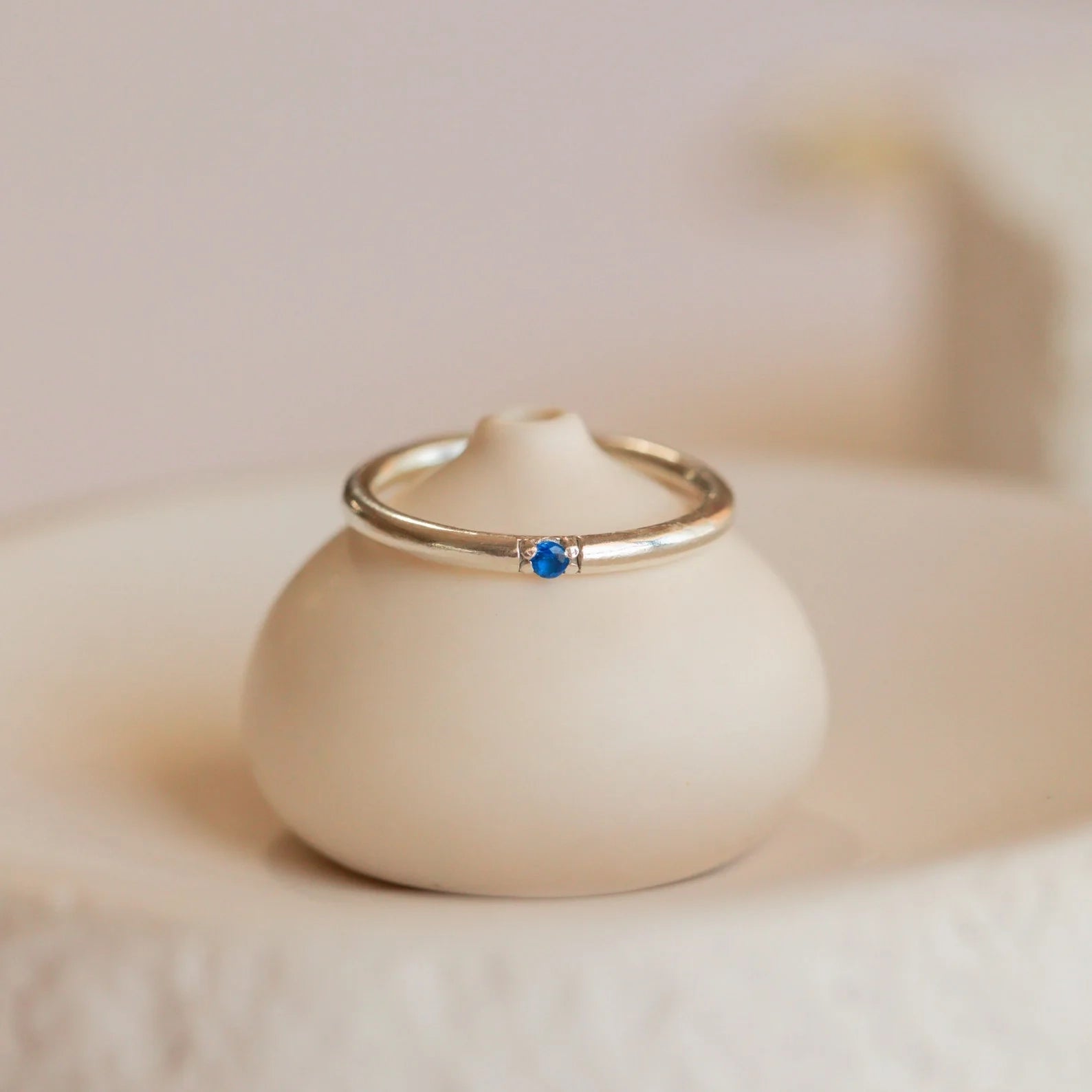 Mini Birthstone Ring Silver 18K Gold Plated