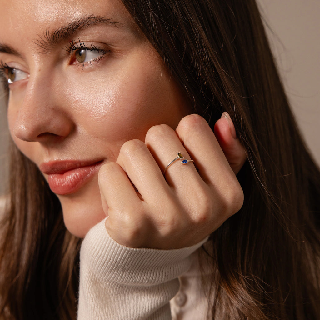 Toi et Moi Wrap Ring Silver 18K Gold Plated