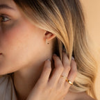 Inside Out Diamond Huggies  Silver 18K Gold Plated