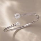 Serenity Pearl Cuff Bracelet Silver 18K Gold Plated