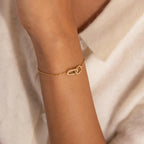 Pave Linked Pendant Bracelet Silver 18K Gold Plated