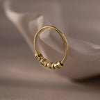Beaded Multiple Name Ring Silver 18K Gold Plated