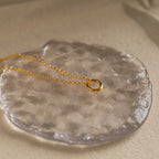 Rolo Circle Charm Necklace Silver 18K Gold Plated