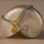 Beaded Jade Rolo Clasp Bracelet Silver 18K Gold Plated