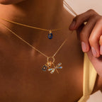 Marquise Dragonfly Charm Silver 18K Gold Plated