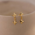 Star Drop Flatback Studs Silver 18K Gold Plated