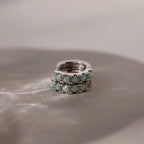 Opal Huggies Silver 18K Gold Plated