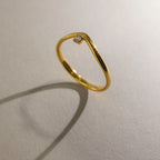 Alexandrite Drop Curve Ring Silver 18K Gold Plated
