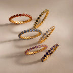Lace Eternity Blue Zircon Ring Silver 18K Gold Plated